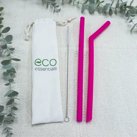 Jumbo Silicone Straws Pink